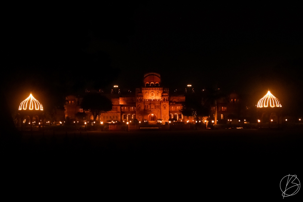 Laxmi Niwas Palace, Bikaner at night